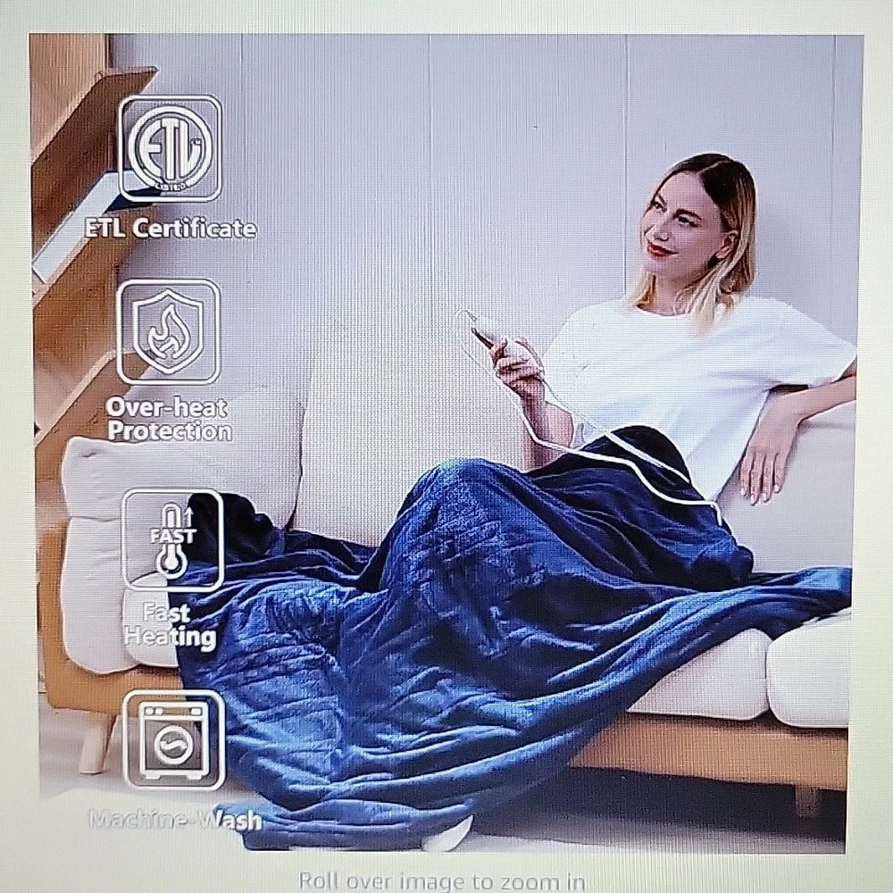 TEFICI Electric heated blanket throw 50x60
